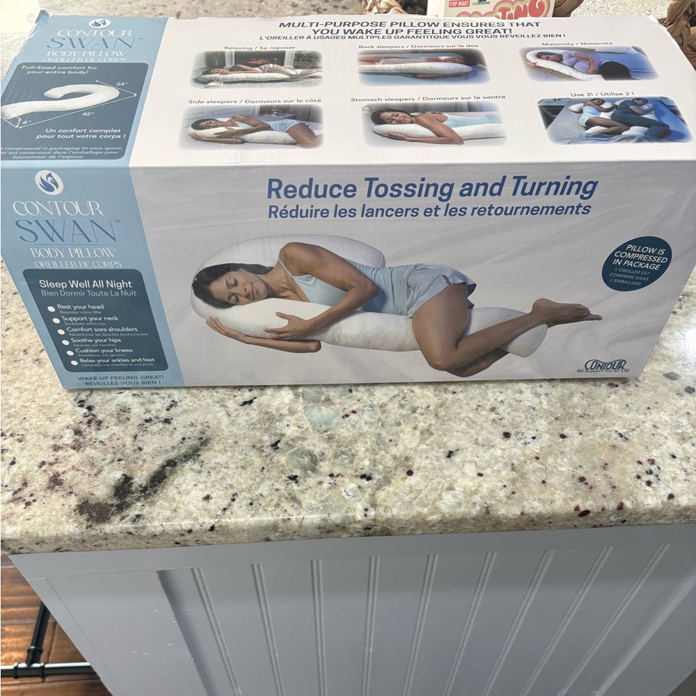 Contour Swan Body Pillow - White NWT